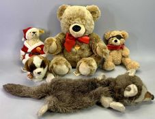 STEIFF GERMANY SOFT TOYS - Teddy Bear Bobbie, 52cms H, Christmas Bear Noel, 25cms H, Pirate Bear,