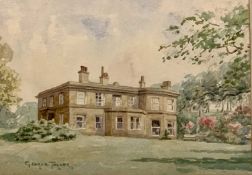 GEORGE TAYLOR '64 watercolour - a country house and garden, signed and dated lower left, 27.5 x