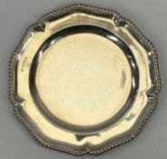 WILLIAM IV SILVER SALVER - London 1834, Maker Benjamin Smith III, 24cms diameter, the shaped