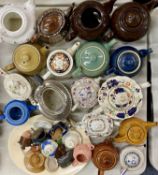 VICTORIAN & LATER TEAPOTS - a large collection including spare lids, ETC