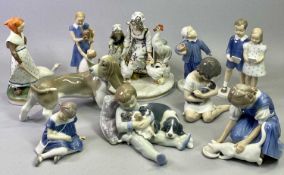 ROYAL COPENHAGEN FIGURES OF CHILDREN (7) - 19cms H the tallest, a Capodimonte style figure group