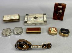 VICTORIAN CALLING CARD CASES (2) - novelty tortoiseshell and bone mandolin and six modern lidded