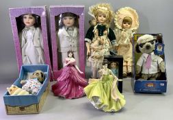 LEONARDO COLLECTION PORCELAIN DOLLS (2) with boxes, 'Jessie' LP3166 and 'Leah' LP3165, 42cms H