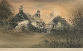 KEITH ANDREW British born 1947, artist's proof coloured print - 'On the Roof', signed and titled