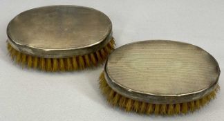 SILVER BACKED GENTLEMAN'S BRUSHES - London 1946, Maker's stamp 'TP', both having engine turned