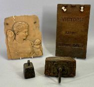 A 19TH CENTURY TERRACOTTA ROOF TILE, Victoria 1837 - 1897 Diamond Jubilee, 28 x 16.5cms, a shaped