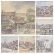 TOM HARLAND limited edition prints (6) all with matching frames, all signed and numbered, 'Milk