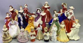 ROYAL DOULTON CHINA FIGURES OF LADIES (16), two Coalport ladies, a Royal Worcester lady and three