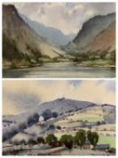 JOHN MORRIS watercolour 'Moel Famau', signed lower left, 19.5 x 24cms and GERALD V GADD