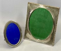 SILVER PORTRAIT FRAMES (2) - Birmingham hallmarks to include a large rectangular example with oval