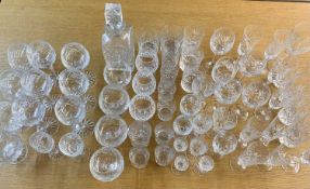CUT GLASSWARE - a selection of drinking glasses including brandy balloons, champagne flutes, hock