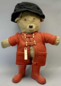 PADDINGTON BEAR SOFT TOY - with red duffle coat and wellies, 63cms