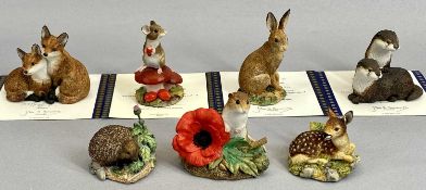 BORDER FINE ARTS SMALL ANIMAL FIGURES (7) - 'Prickly Encounter', B1178, 'Field Study', B0982, '