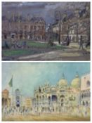 CRAIG KEATING acrylic on board, titled 'St Marks and the Piazzetta, Venice', 21.5 x 32cms,