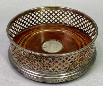 BIRMINGHAM SILVER BOTTLE COASTER with Jubilee mark for 2002, Maker W I Broadway & Co, having a fully