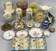GOOD QUALITY MIXED CHINA ASSORTMENT - Royal Doulton cylindrical vases, a pair, with gilded side