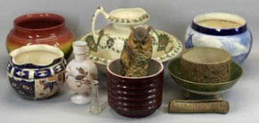 WEDGWOOD 'AUTUMNUS' PATTERN TOILET JUG & BOWL - the jug, 27cms H, the bowl, 44cms diameter, a