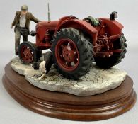 BORDER FINE ARTS FIGURE - 'Kick Start', B0541, on wooden stand, 14cms H, boxed