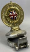 ROYAL AUTOMOBILE CLUB ASSOCIATION - gilt brass and enamel car badge, B7662, mounted on a chrome