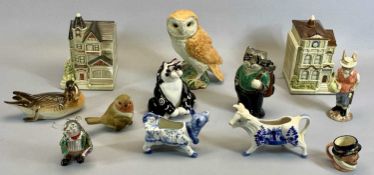 MIXED COLLECTABLES & FIGURES - Beswick barn owl No 1046, Beswick Gardener rabbit figure No ECF3,