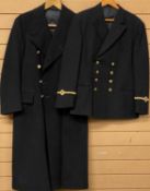 VINTAGE NAVAL OFFICER'S JACKET & GREAT COAT - size medium