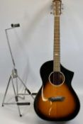 YAMAHA CSF-60C ACOUSTIC GUITAR - Sunburst colour, 100cms with folding stand