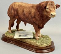 BORDER FINE ARTS LIMITED EDITION FIGURE (710/750) - 'Limousin Bull', B0531on wooden stand, 24cms
