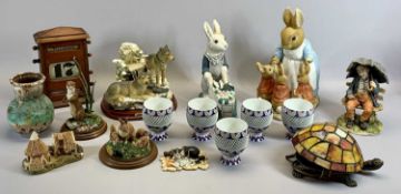 BORDER FINE ARTS GROUP, A1923 Mrs Rabbit and children, 30cms H, Juliana Collection group, two