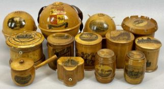 19TH CENTURY MAUCHLINE WARE & OTHER STRING & COTTON HOLDERS - 'The Menai' and 'Britannia'