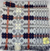 TRADITIONAL BRYNKIR WELSH WOOLLEN BLANKET - tassel ends, Prince of Wales Caernarfon 1969, ground