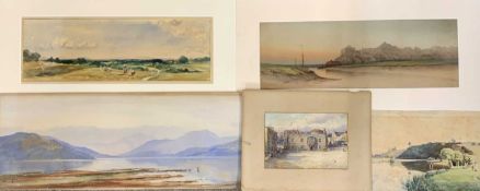 GARMAN MORRIS (British 1900 - 1930) watercolour - coastal estuary with moored boat to side and