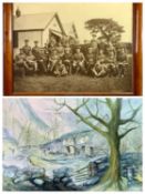 EDWARDIAN FRAMED & GLAZED BLACK & WHITE PHOTOGRAPH from Colonel Matthews Donaldson to the Officers
