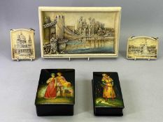MIXED COLLECTABLES GROUP - to include two 20th century painted and lacquer work Russian boxes, 15.