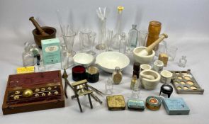 MAHOGANY CASED SYKES HYDROMETER - late 19th Century, 6 x 20.5 x 10cms, various glass chemist