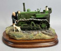 BORDER FINE ARTS FIGURE - 'Starts First Time', B0702, on wooden stand, 16cms H, with certificate and