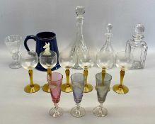 WHITBREAD TANKARD, an outsize cobalt blue advertising tankard by Harry Tunnicliffe Ltd, 19cms H, cut