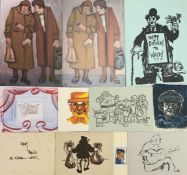 KAREL LEK 1929 - 2020 Collection of over 40 original ink and watercolour greetings cards, many