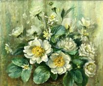 HEATHER CRAIGMILE b.1979 oil on canvas - Still life of flowers, signed and dated top left, 49.5 x