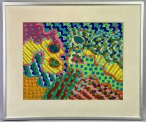 ALAN McPHERSON (20th century) abstract/acrylic painting - titled verso 'Pasture Land Series Freeby