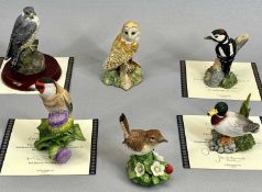 BORDER FINE ARTS SMALL ANIMAL FIGURES (6) - 'Charming', B1214, 'Drake', B1105, 'Night Watch', B0175,