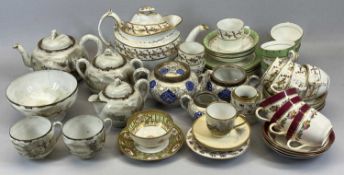 19TH CENTURY CHINA CABINET CUPS & SAUCERS - a J R L Fenton Osara three piece tea set with plated