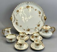 AYNSLEY CABARET SET, LATE 19TH CENTURY - floral transfer ware decoration and with gilded highlights,