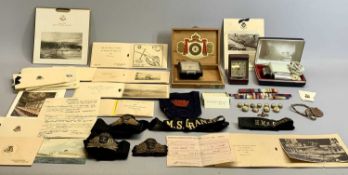 NAVAL EPHEMERA - an interesting collection and other items relating to Lt Commander J S Manning DSO,