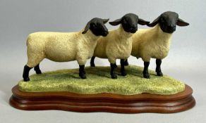 BORDER FINE ARTS FIGURE - Suffolk Family Group, B0197, on wooden stand, 15cms H, boxed