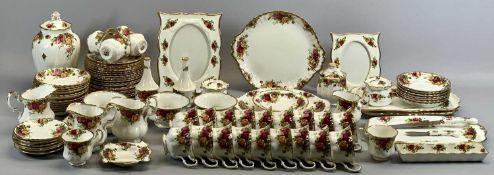 ROYAL ALBERT OLD COUNTRY ROSES TEA SERVICE and other ornaments including 18 teacups and saucers, two