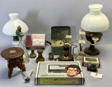 A BURMOS VINTAGE TOURING STOVE NO 24 in tin with accessories, a Stylophone electronic organ in
