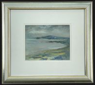 ALISTAIR ELKES JONES (Welsh, b. 1942) oil on card - entitled verso 'Storm Breaking - Port Eynon',