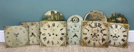 SIX 19TH CENTURY PAINTED LONGCASE CLOCK DIALS (6)