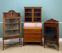 SMALL EDWARDIAN MAHOGANY BUREAU BOOKCASE, 87w x 42d x 176cms high, together with an Edwardian