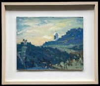 ‡ GARY LONG (British born 1945) oil on canvas - entitled verso 'Pendeen watch', signed, framed, 40 x